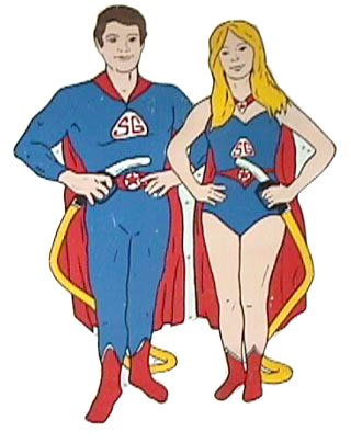 Super Gas Guy and Super Gas Girl Sign