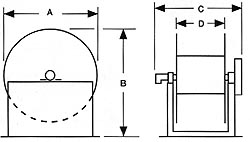 Duro 3000 Spring Rewind Hose Reel Dimensions