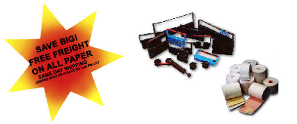 Paper Rolls and Ink Ribbons for Point of Sale Systems by the following manufacturers: Aloha, Autogas, Autovend, Axiohm, Bennett, Citizen, CBM, Datacard, Datatrol, DH Print, Dresser Wayne, EBW Autostik, EMCO Wheaton, Fas-Fax, Gasboy, Gascard, Gilbarco, Hypercom, IBM, Incon, Ithaca Peripherals, Micromas, Schlumberger, Koppens, Techlink, Micros, NCR,Omron, Panasonic, Par, Pertrosmart, Pertro Vend, Petrolsonic, Petrosonic, Radiant, Softsense, Compu-Touch, Redjacket, Remanco, Ryko Code-A-Wash, Sable, Samsung, Sharp, Silent Partner, Squirrel, Star Micronics, Suntronic, Taltek 727 or 757, TEC, Tidel, Tokheim, Touch 'n' Serve, Triton ATM, Veeder Root, Verifone