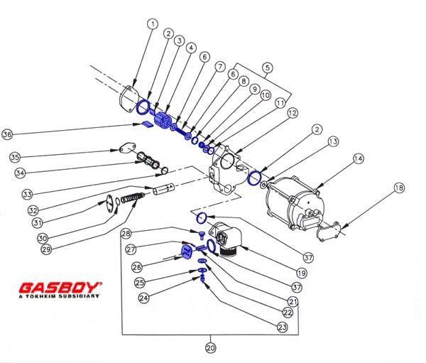 gasboy model 17 / 1800 pumping unit exploded diagram